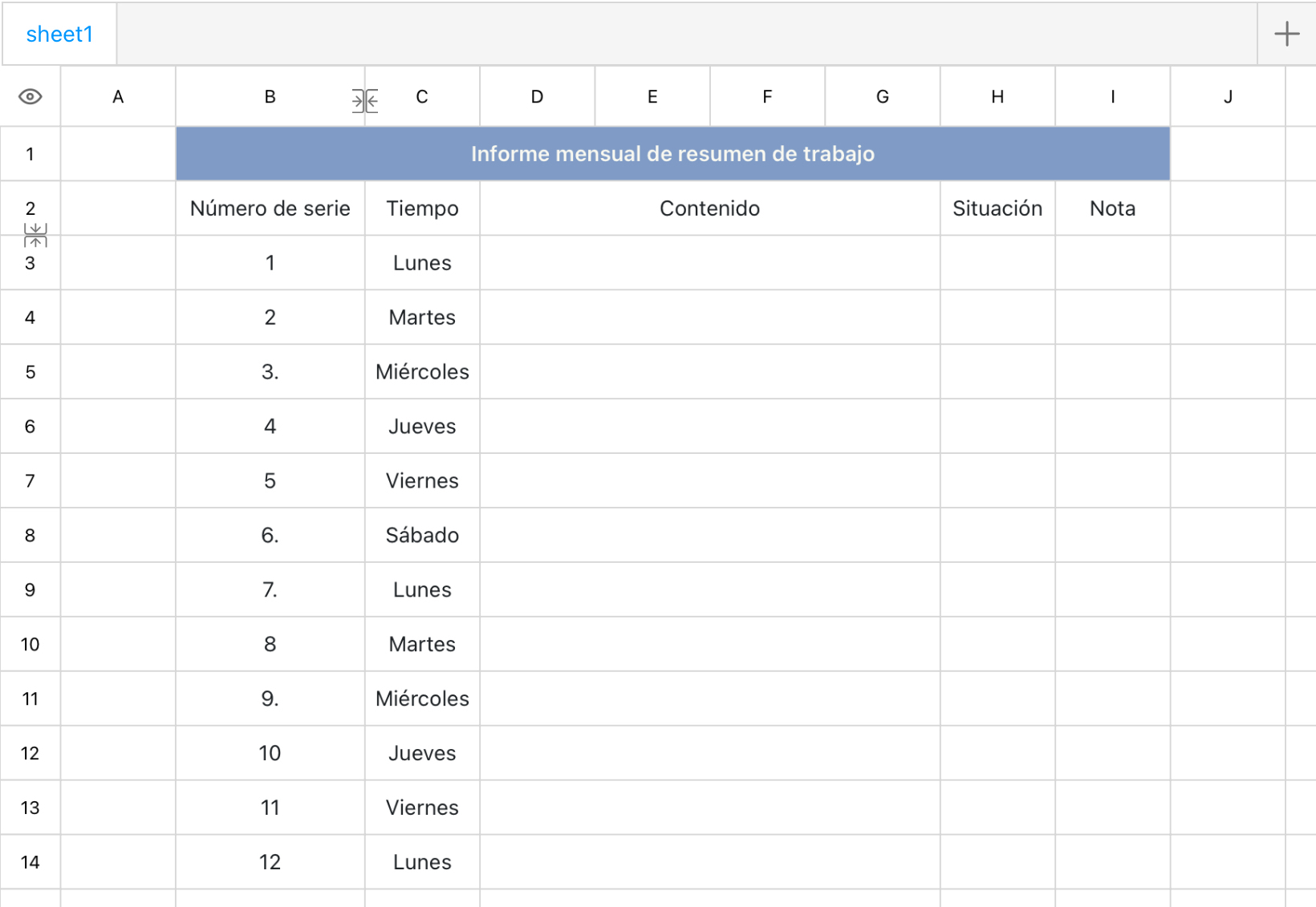 Informe mensual de resumen de trabajo